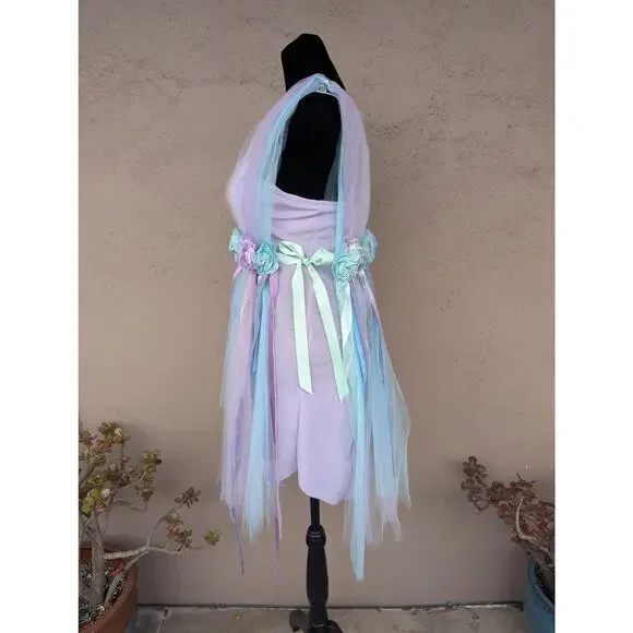 💜Handmade Fairy Pixie Dress – Lavender with Floral Tulle – 36B Base - Picture 3 of 10